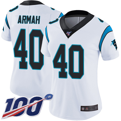 Carolina Panthers Limited White Women Alex Armah Road Jersey NFL Football #40 100th Season Vapor Untouchable->carolina panthers->NFL Jersey